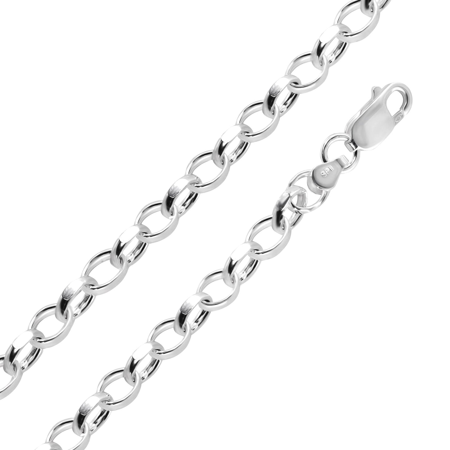 Silver Flat Wire 4 Wided DC Oval Rolo 090 Chains 5.3mm - CH31