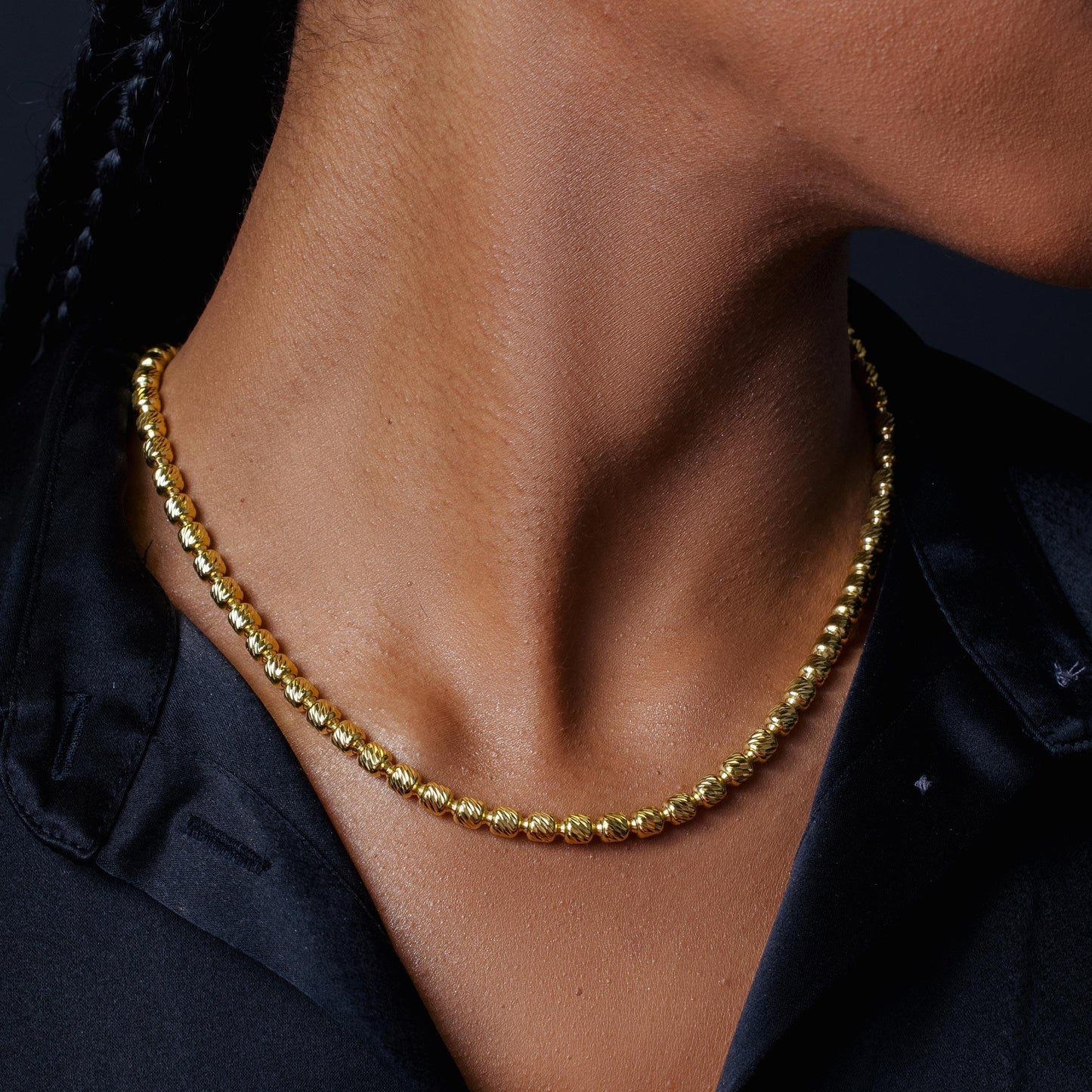 925 Sterling Silver Barrel Slash Chain