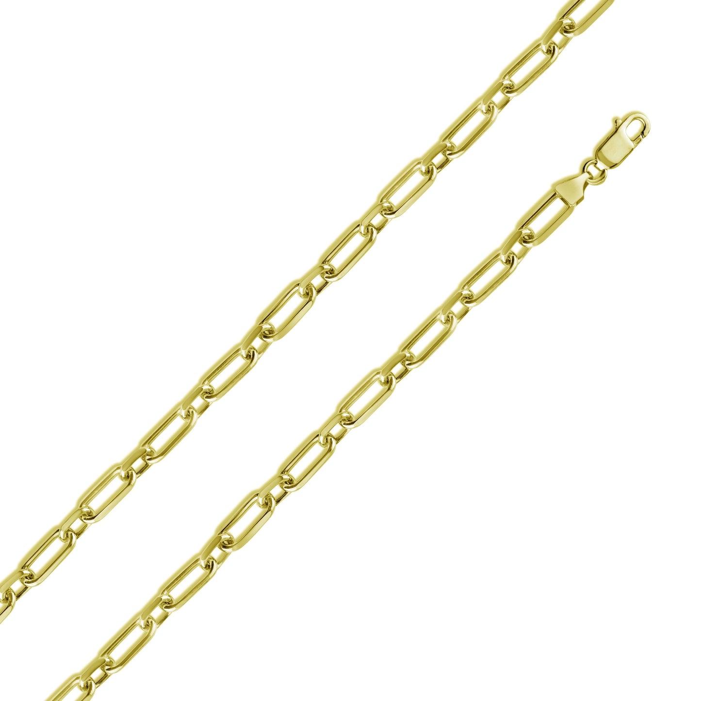Silver 925 Gold Plated Paperclip Alternating Link Chain 6mm - CH541 GP | Silver Palace Inc.