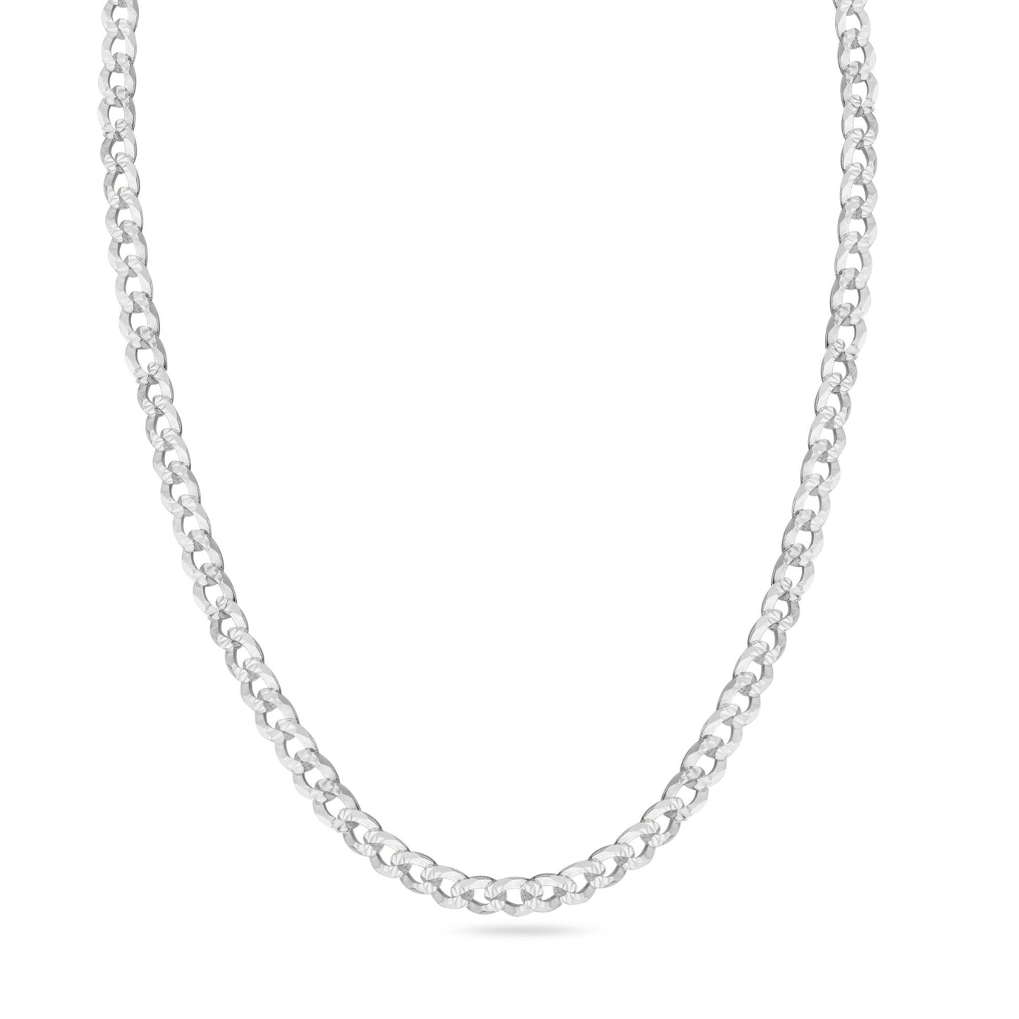 Curb 150 1 Side Diamond Cut 1 Side Plain Chain or Bracelet 5.2mm - CH629