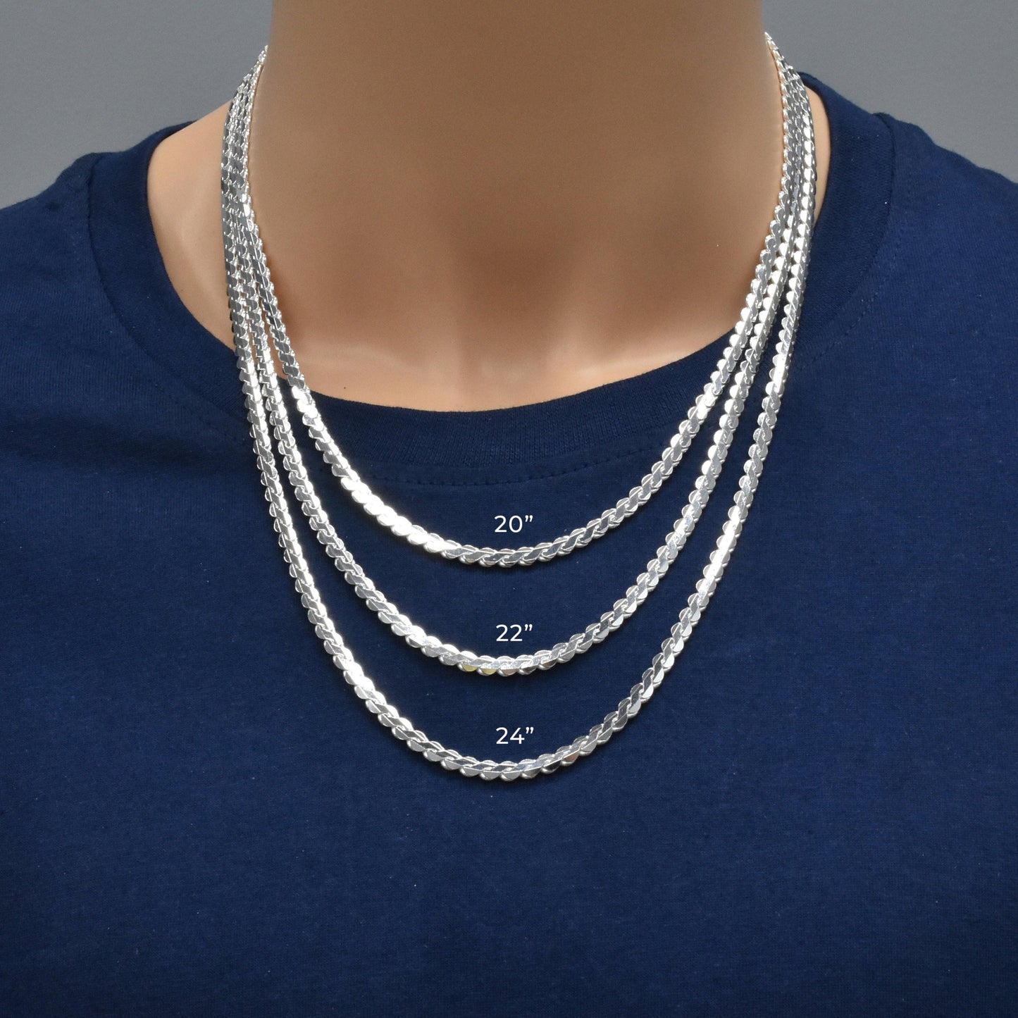 925 Sterling Silver Flat Rope / S Chain 4.2mm - CH752