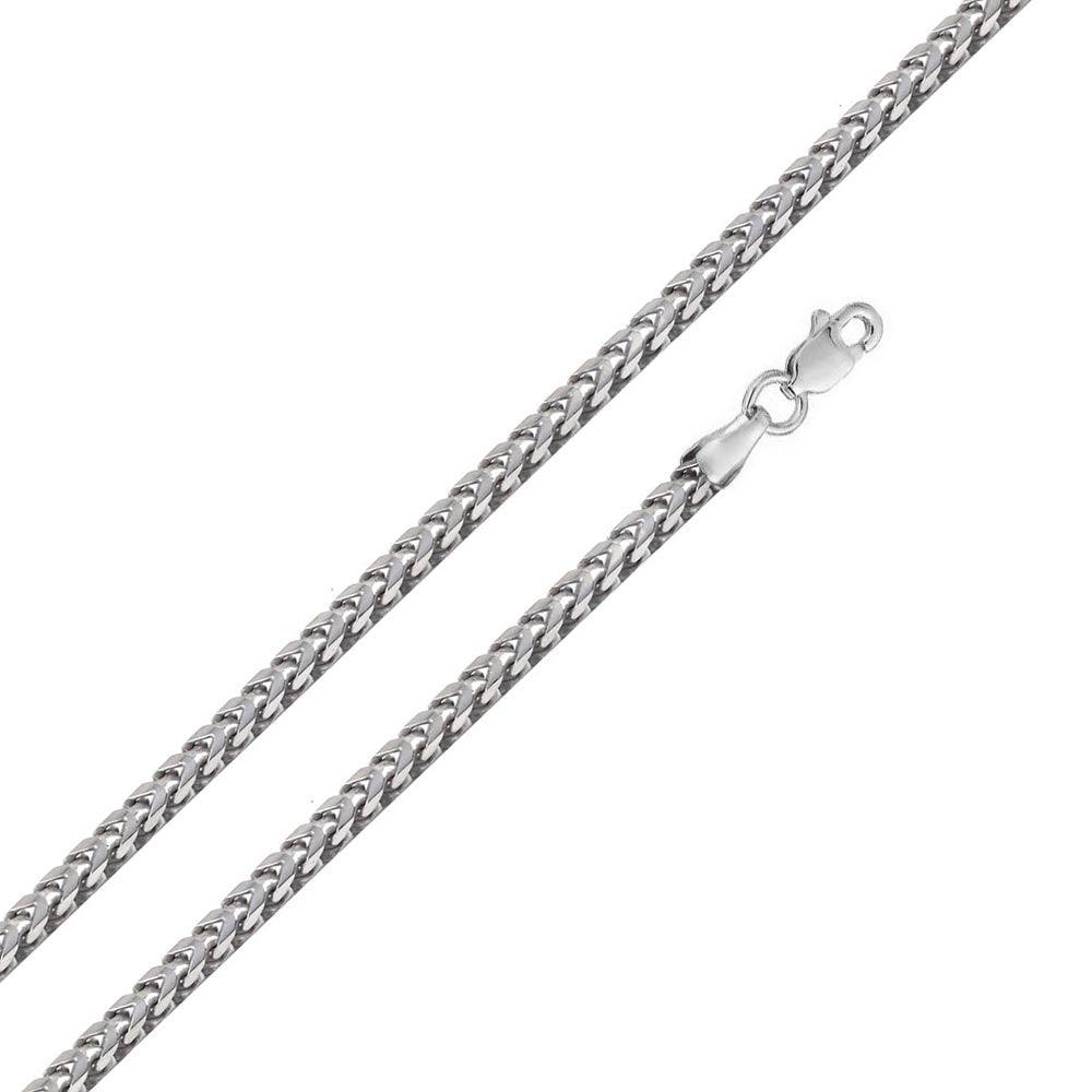 Silver 925 Rhodium Plated Hollow Round Franco Chain 4.3mm - CHHW122 RH | Silver Palace Inc.