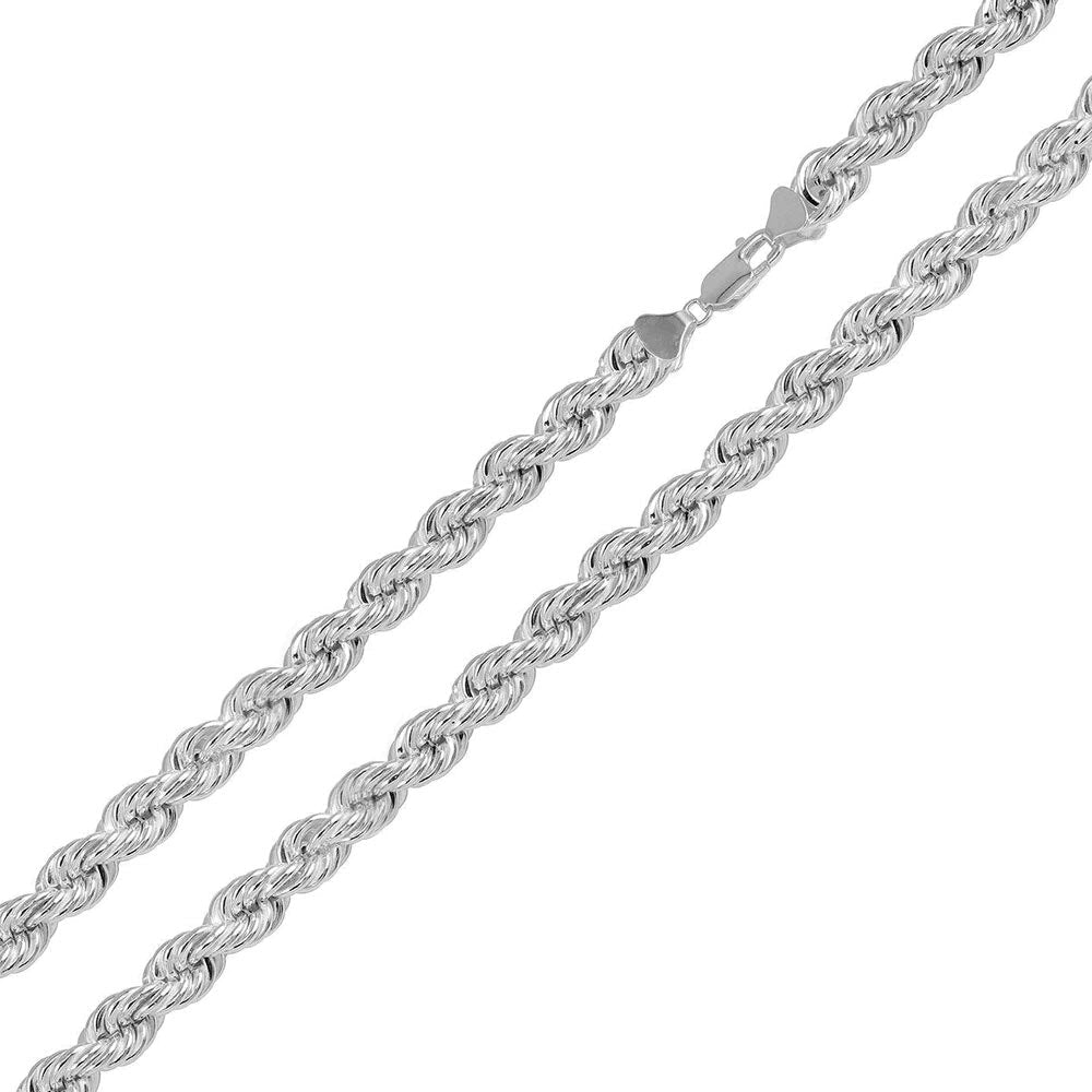 Sterling 925 Sterling Silver Diamond Cut Anti Tarnish Hollow Rope Chain 5.8MM - CHHW124