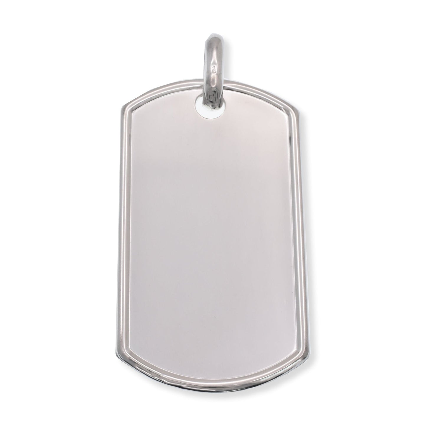 High Polished 925 Sterling Silver Raised Edges 22.7mm x 40.2mm Dogtag - DOGTAG15