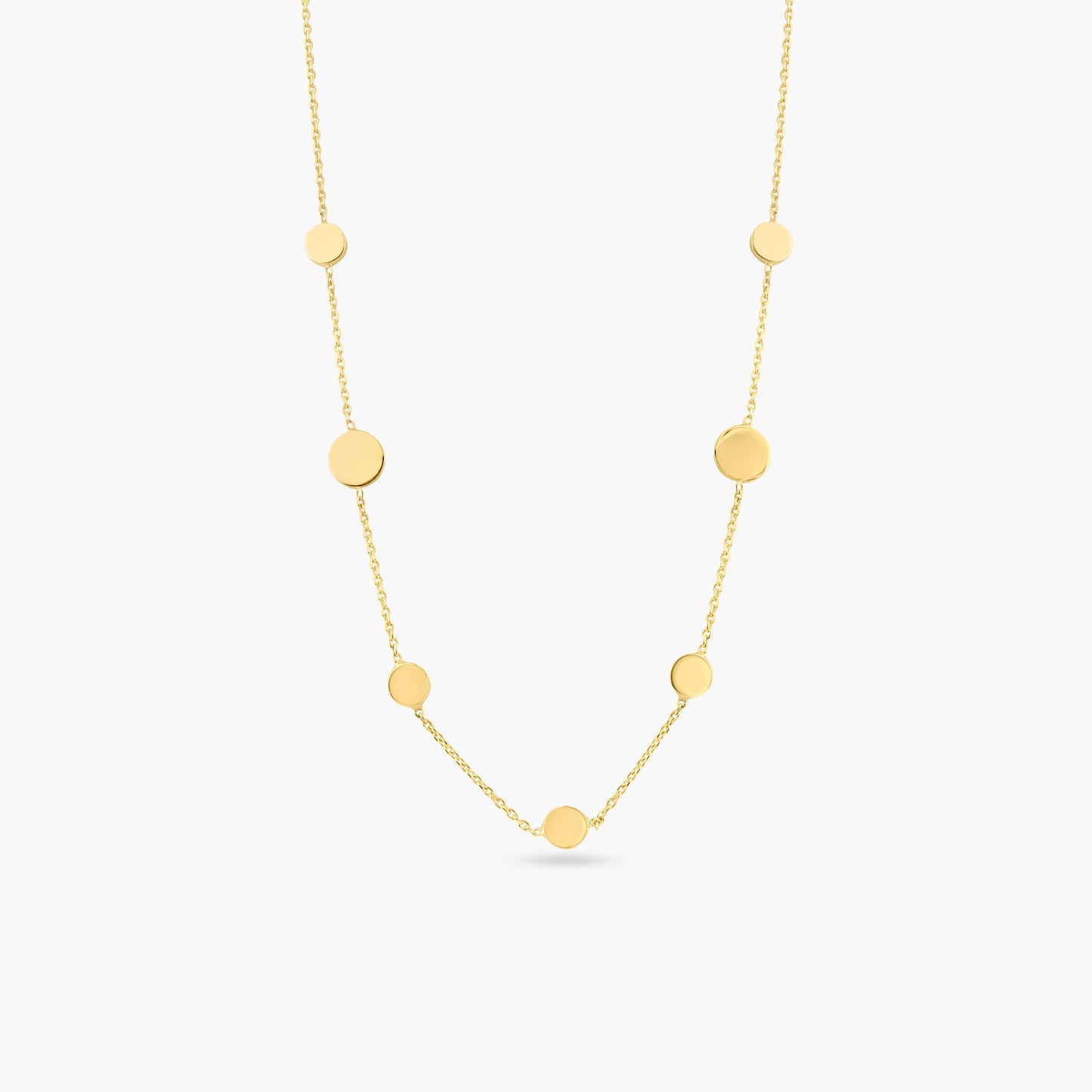 Silver 925 Gold Plated Disc Chain Necklace - ECN00067GP | Silver Palace Inc.