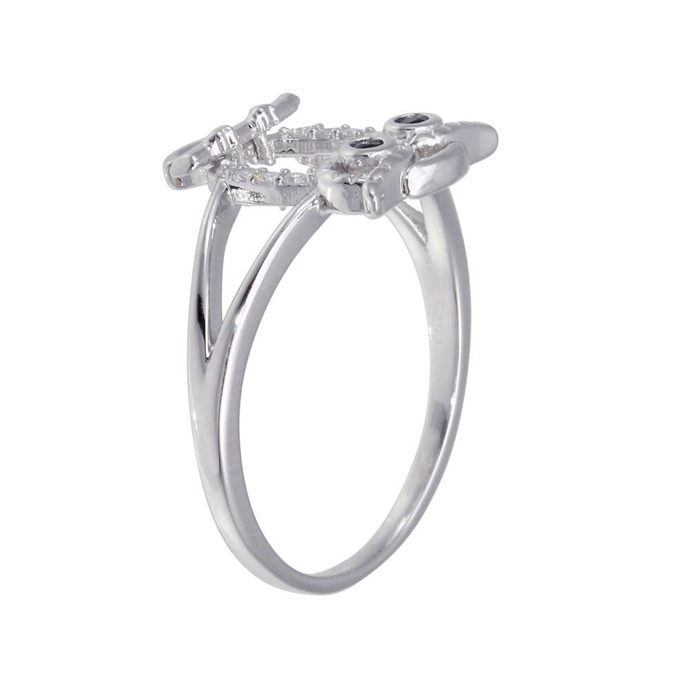 Rhodium Plated 925 Sterling Silver Owl Ring - GMR00300