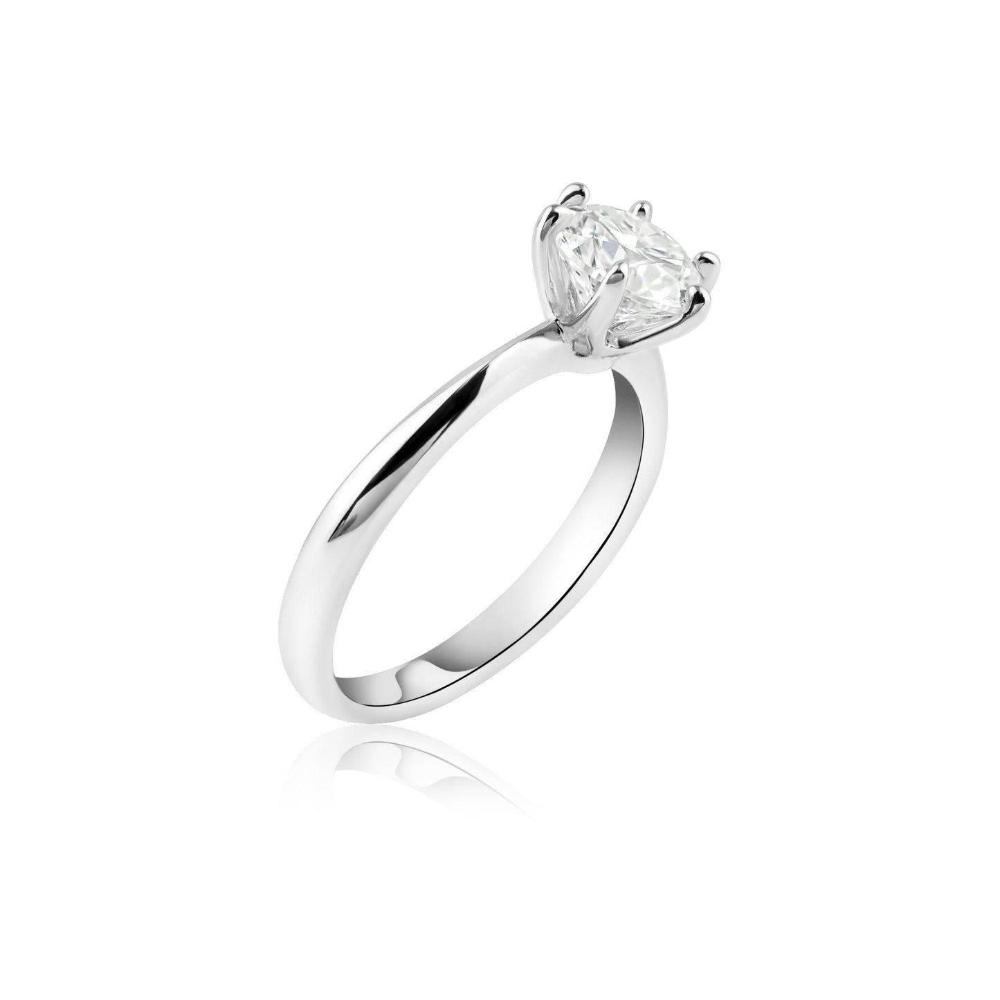 Rhodium Plated 925 Sterling Silver 1 Carat Moissanite Ring - MBGR00001