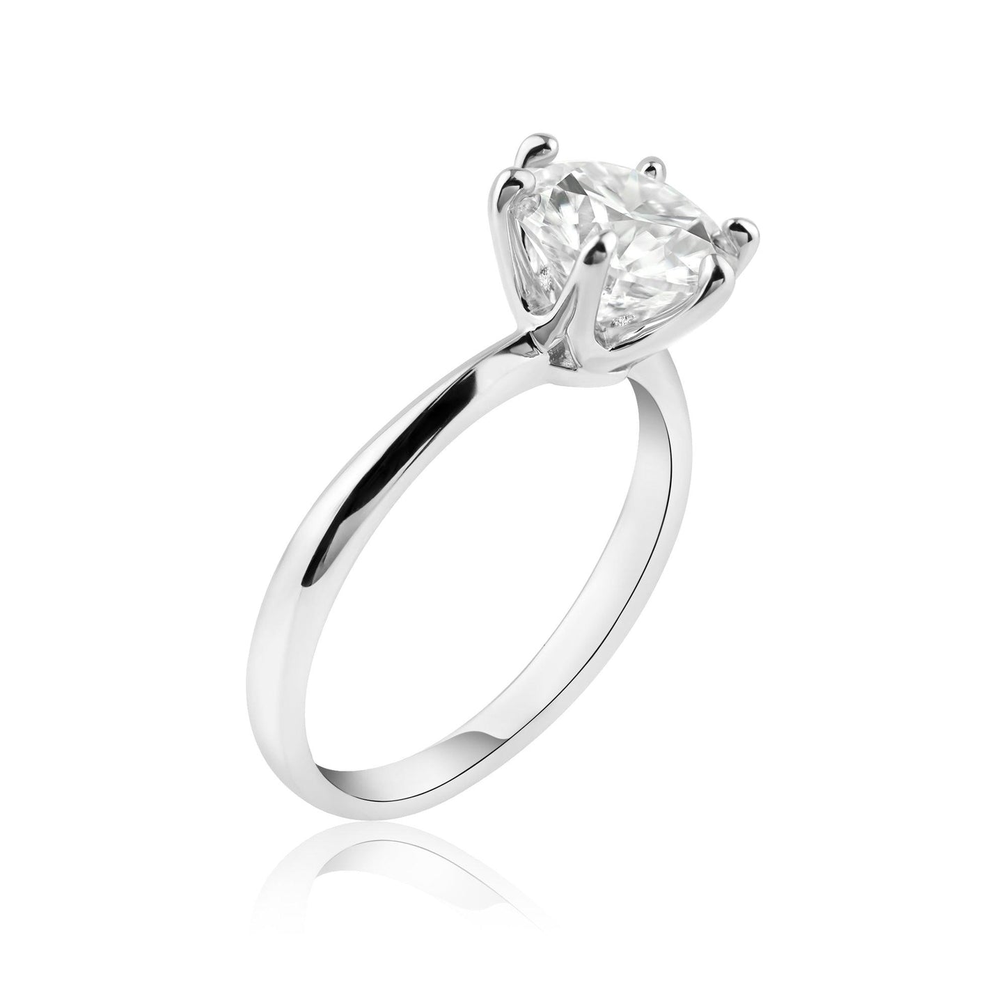 Rhodium Plated 925 Sterling Silver 3 Carat Moissanite Ring - MBGR00003