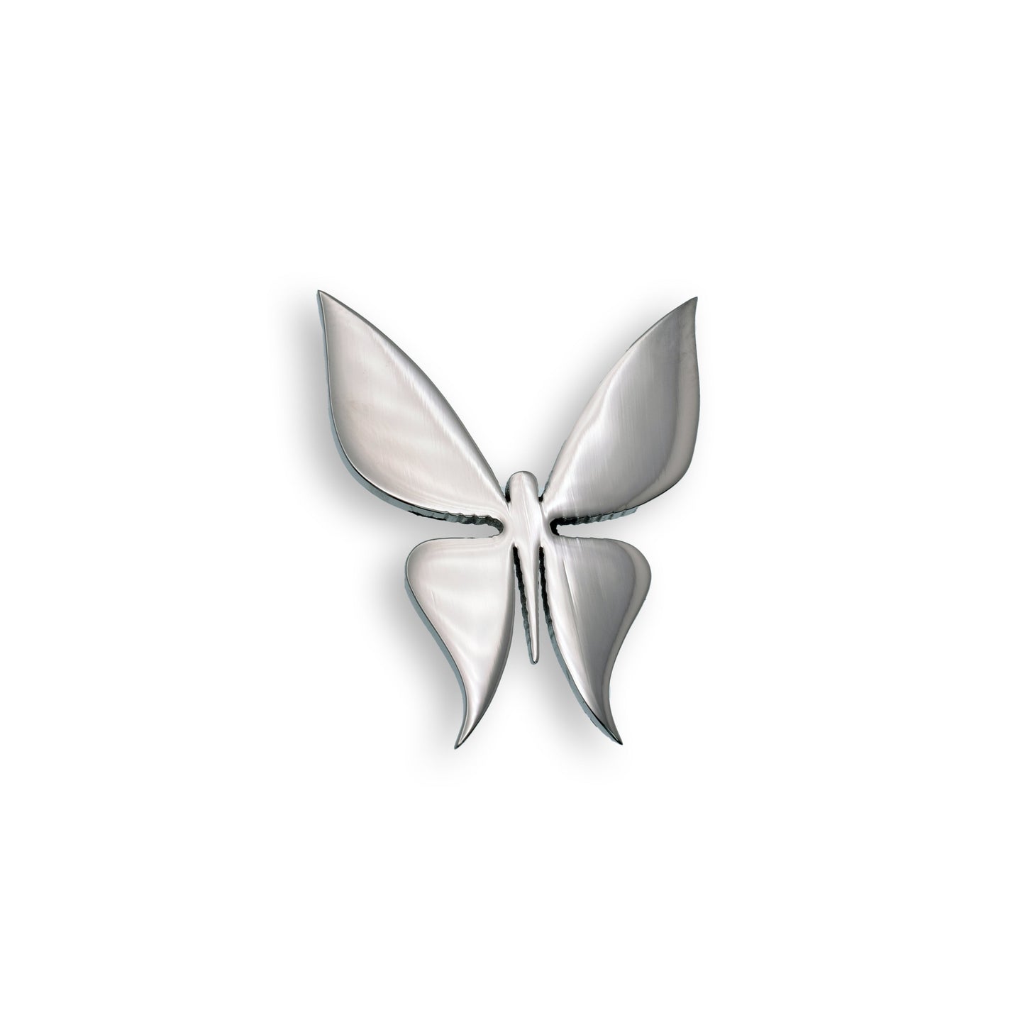 Rhodium Plated Stainless Steel Solid Butterfly Pendant - SSP00042