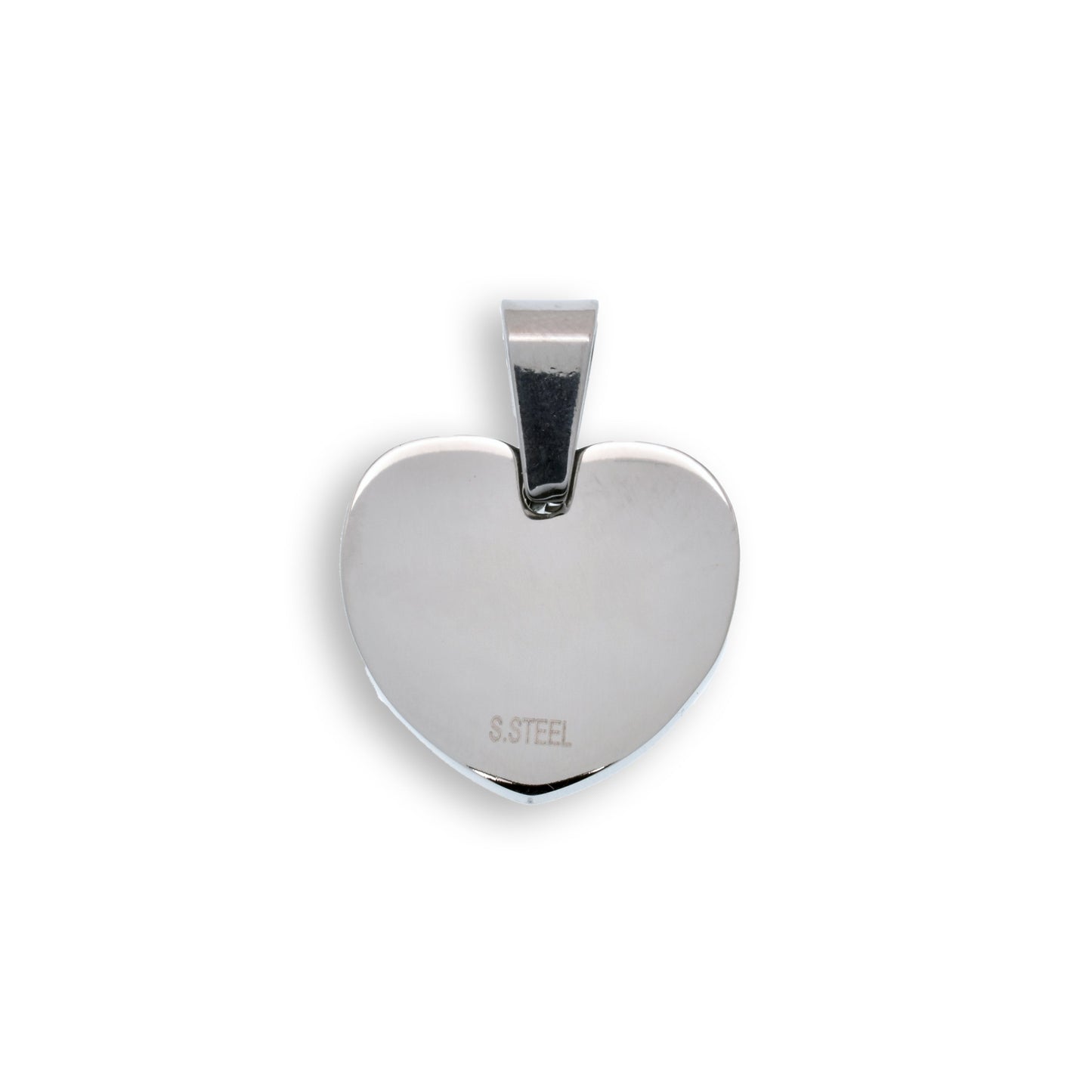 Rhodium Plated Stainless Steel Heart Pendant - SSP00083