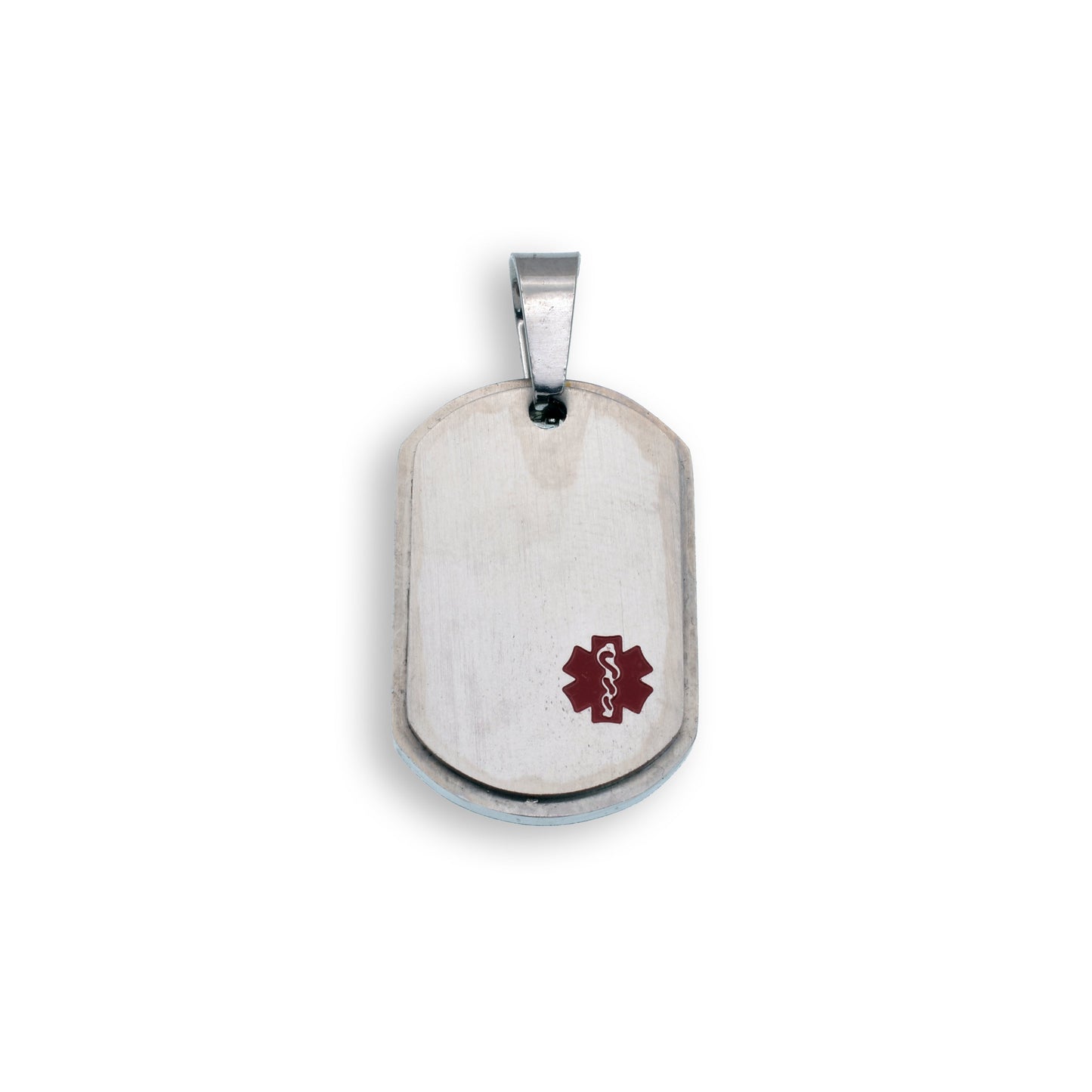 Rhodium Plated Stainless Steel Medical Dog Tag Pendant - SSP00345