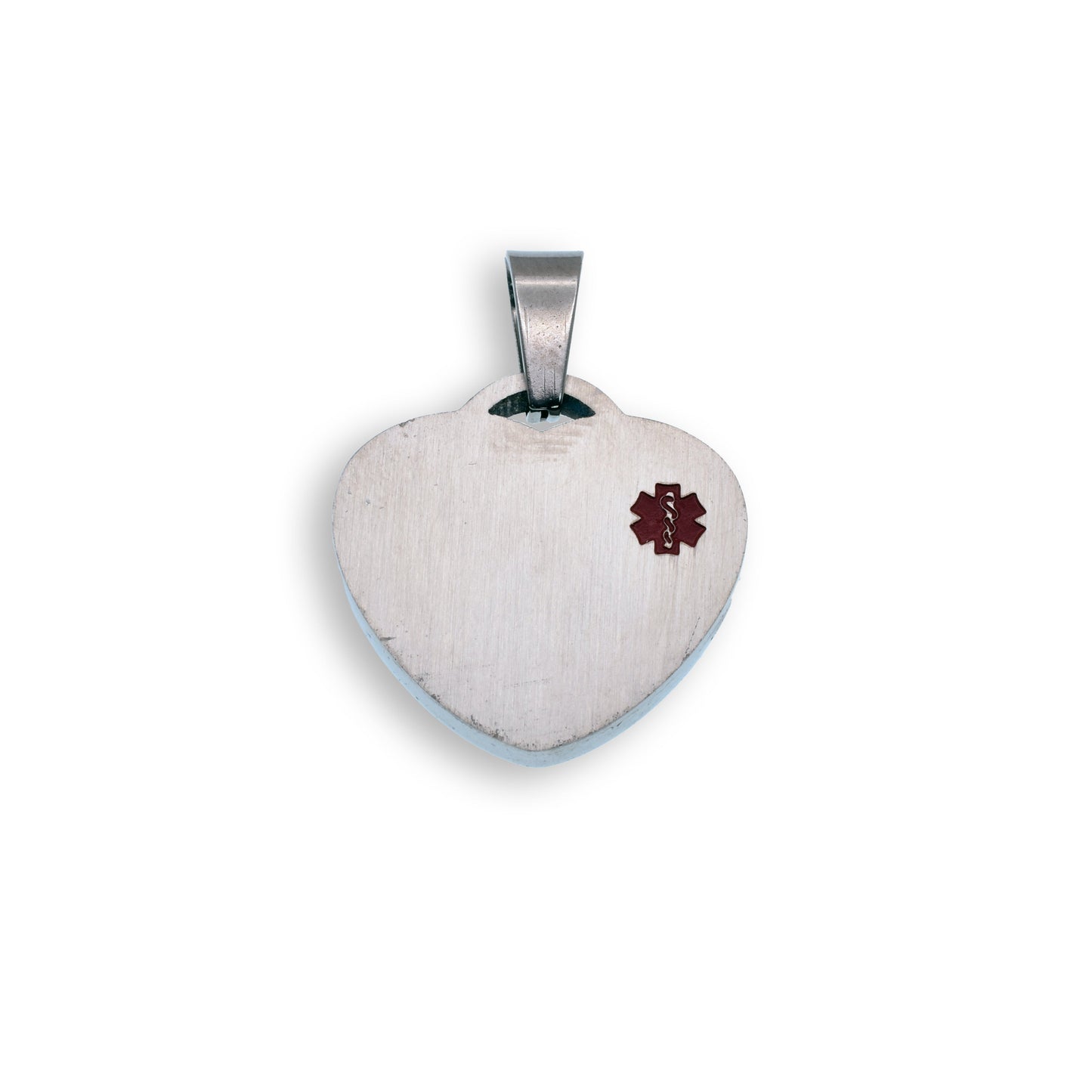 Rhodium Plated Stainless Steel Medical Heart Pendant - SSP00472
