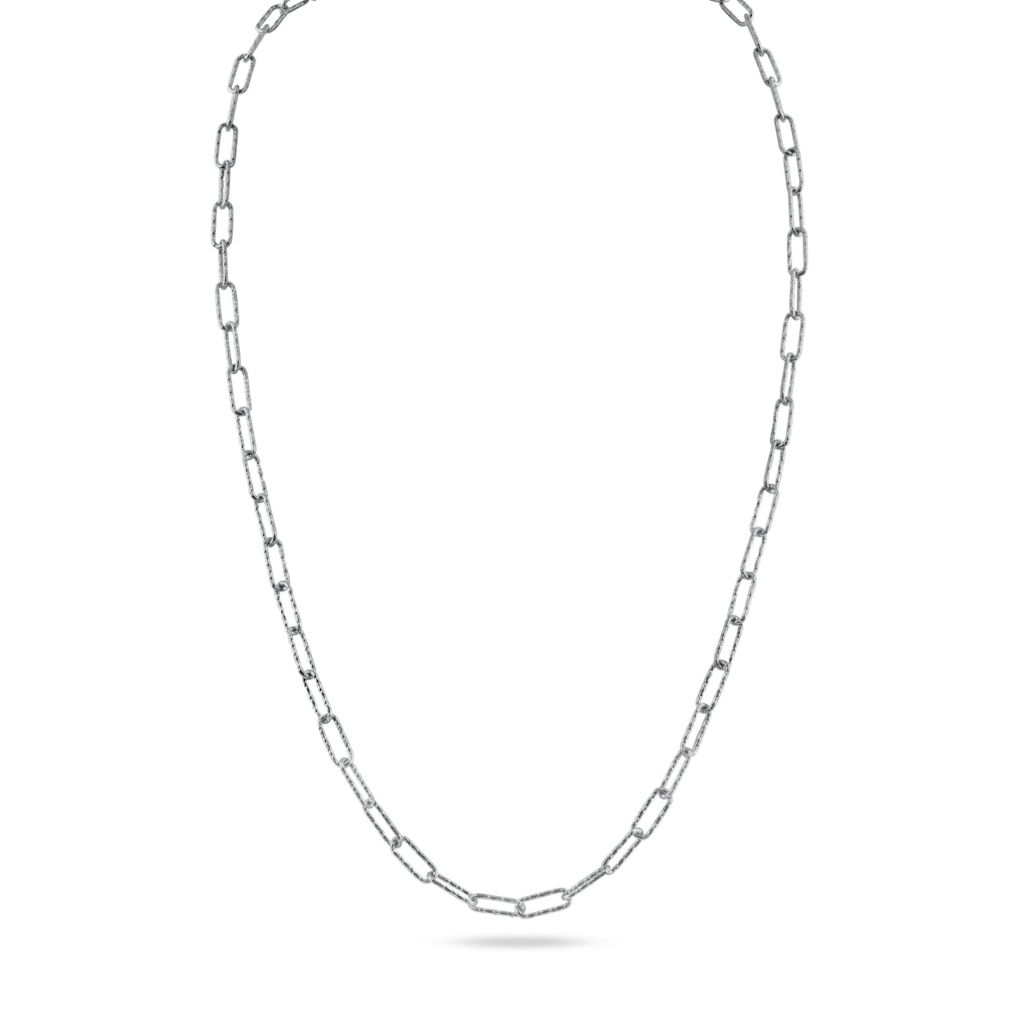 925 Sterling Silver Diamond Cut Paperclip Link Chain 3.2mm - VGC30 SP