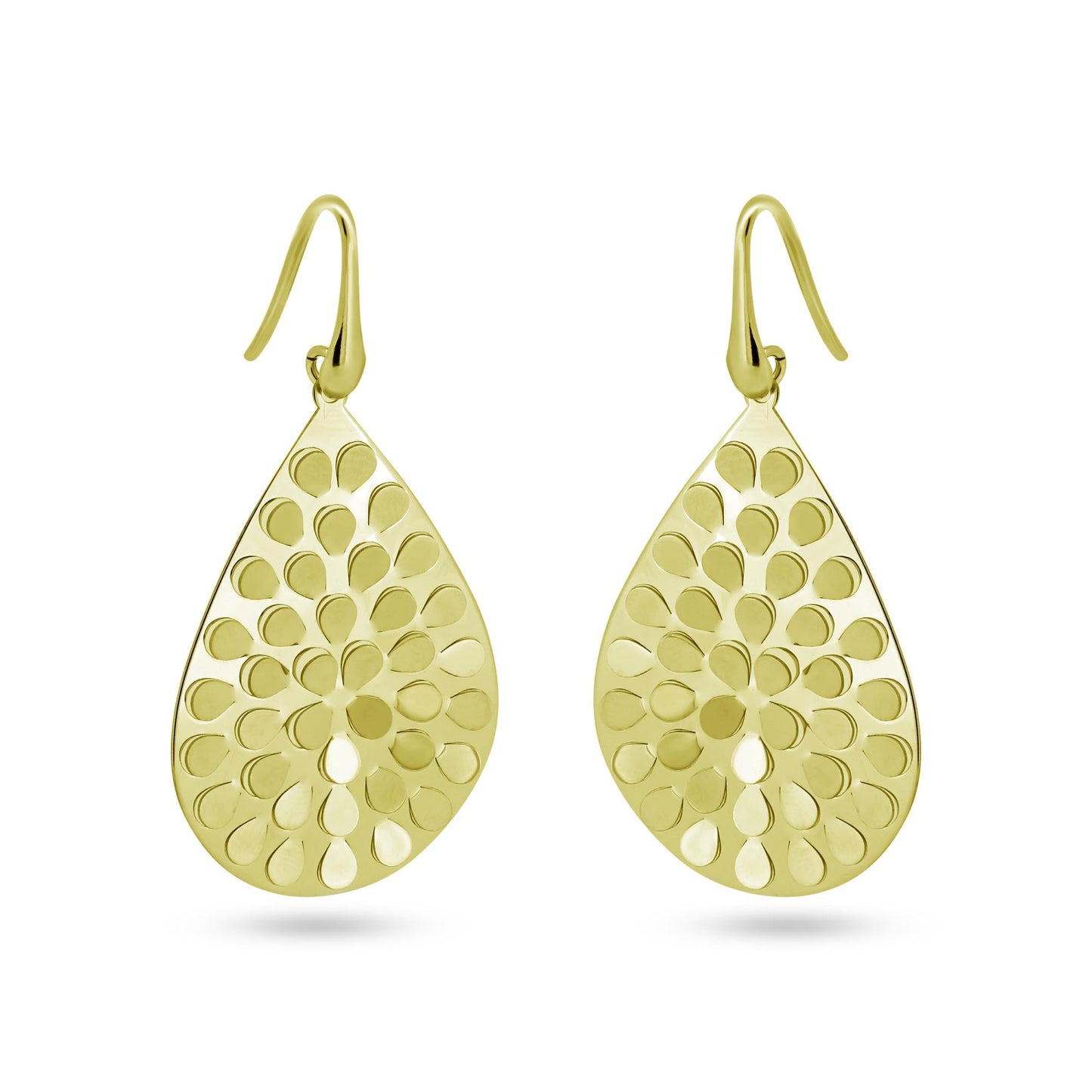 Sterling Silver Gold Plated Pear Shape Earring - ECE00016Y