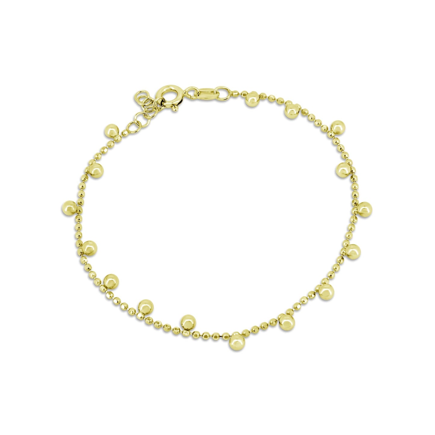 Gold Plated 925 Sterling Silver DC Bead Bracelet - GCB00002-GP