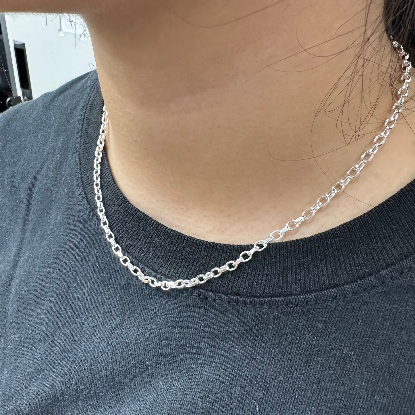 Silver Flat Wire 4 Wided DC Oval Rolo 060 Chains 2.8mm - CH29