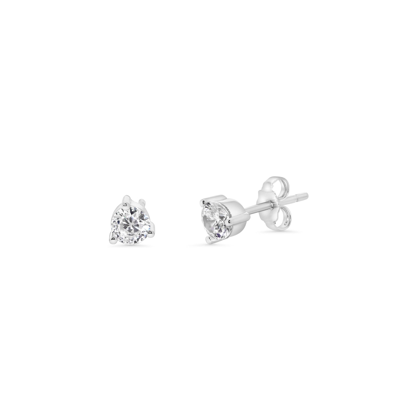 Rhodium Plated 925 Sterling Silver Semi Hoop, Marquise and Round CZ Earring Set - STES00012