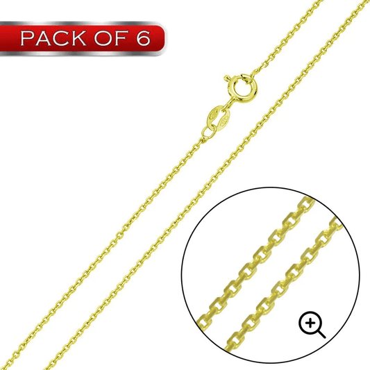 Silver Gold Plated Anchor 025 Chain 0.9mm - CH364B GP | Silver Palace Inc.