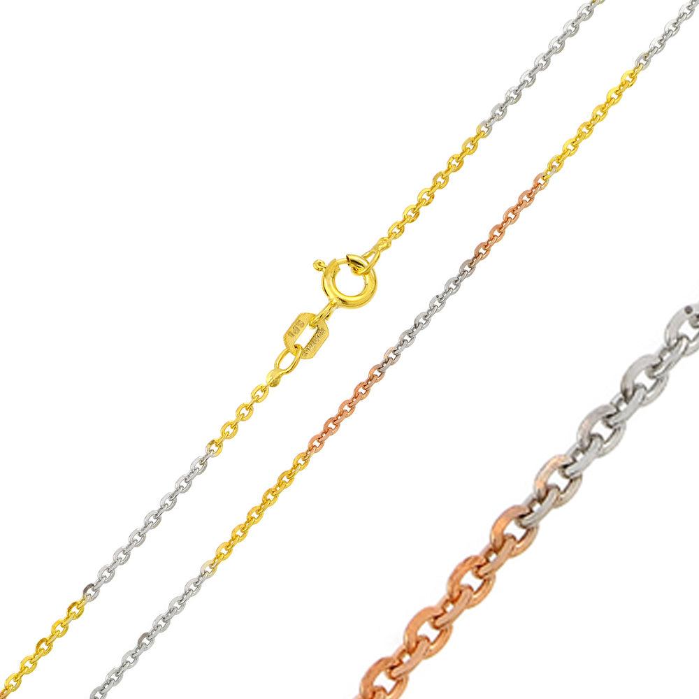 Silver 925 Multi Plated Diamond Cut Edge Rolo 040 Chains 1.3mm - CH264 MUL | Silver Palace Inc.