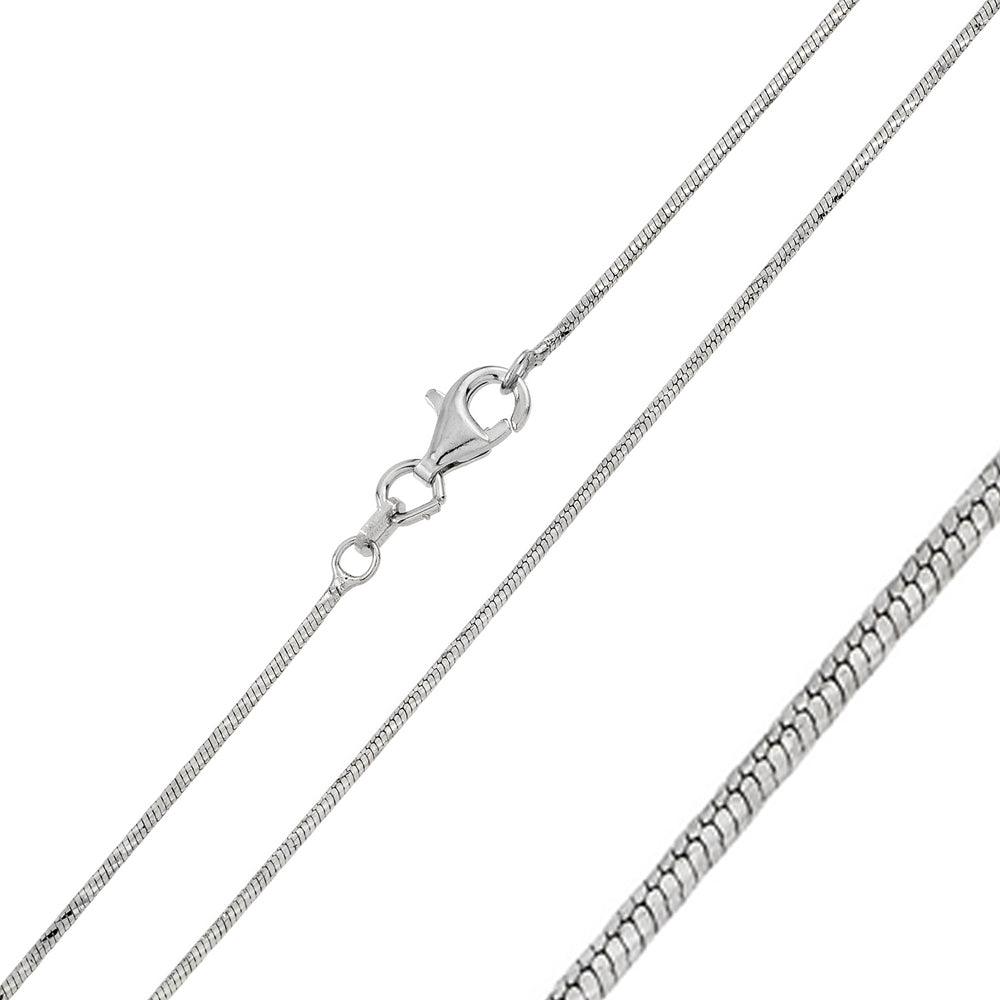 Silver Rhodium Twisted DC Round Snake 020 Chain (Pk of 6) - CH134 RH