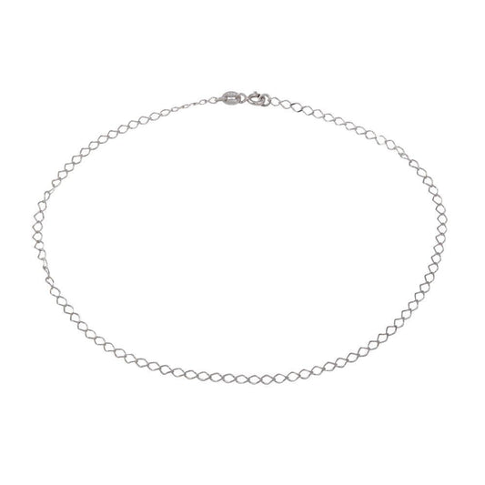 Silver 925 Rhodium Wide Open Link Anklet - ANK00027RH | Silver Palace Inc.