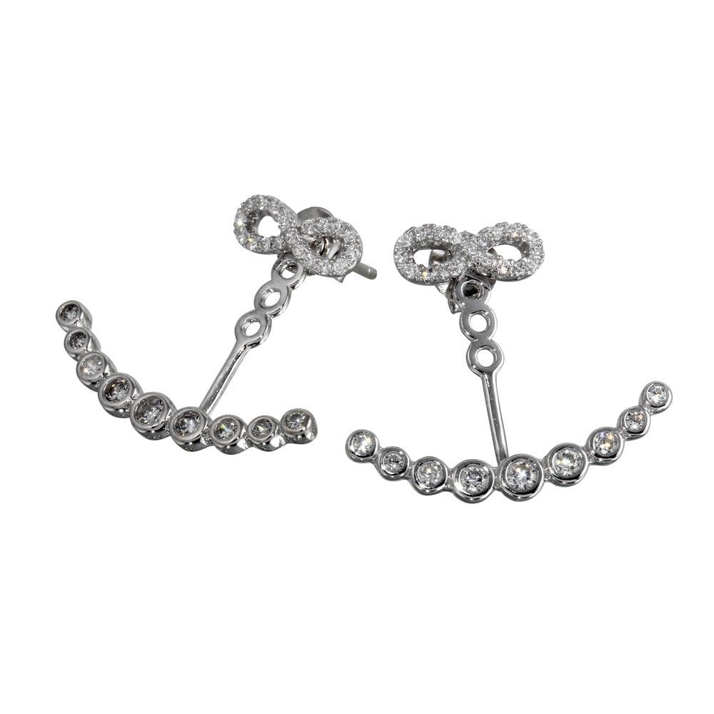 Silver 925 Rhodium Plated Clear Red CZ Front and Back - BGE00488RED | Silver Palace Inc.