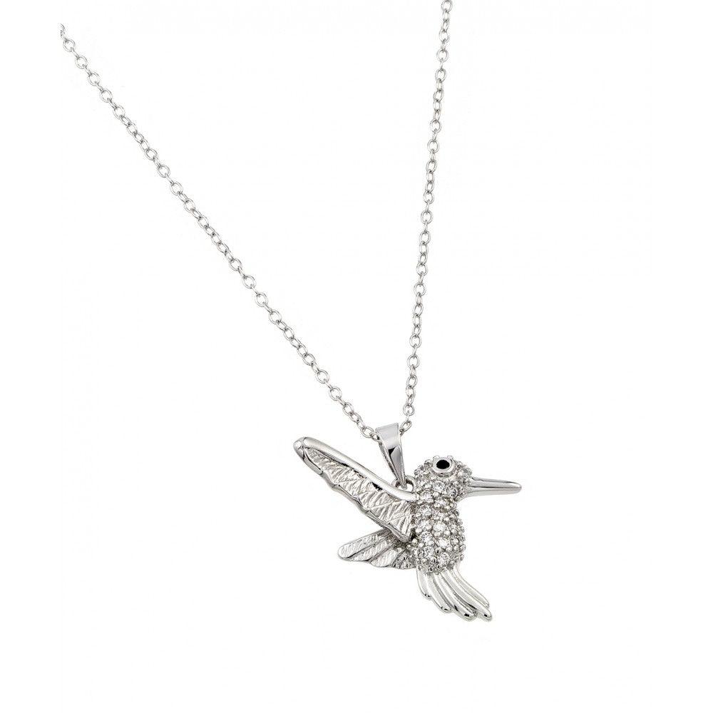 Silver 925 Rhodium Plated Humming Bird Pendant - BGP00994 | Silver Palace Inc.