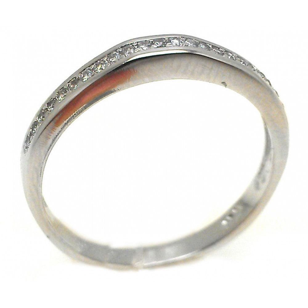 Silver 925 Rhodium Plated Channel Set Clear CZ Ring - BGR00834 | Silver Palace Inc.