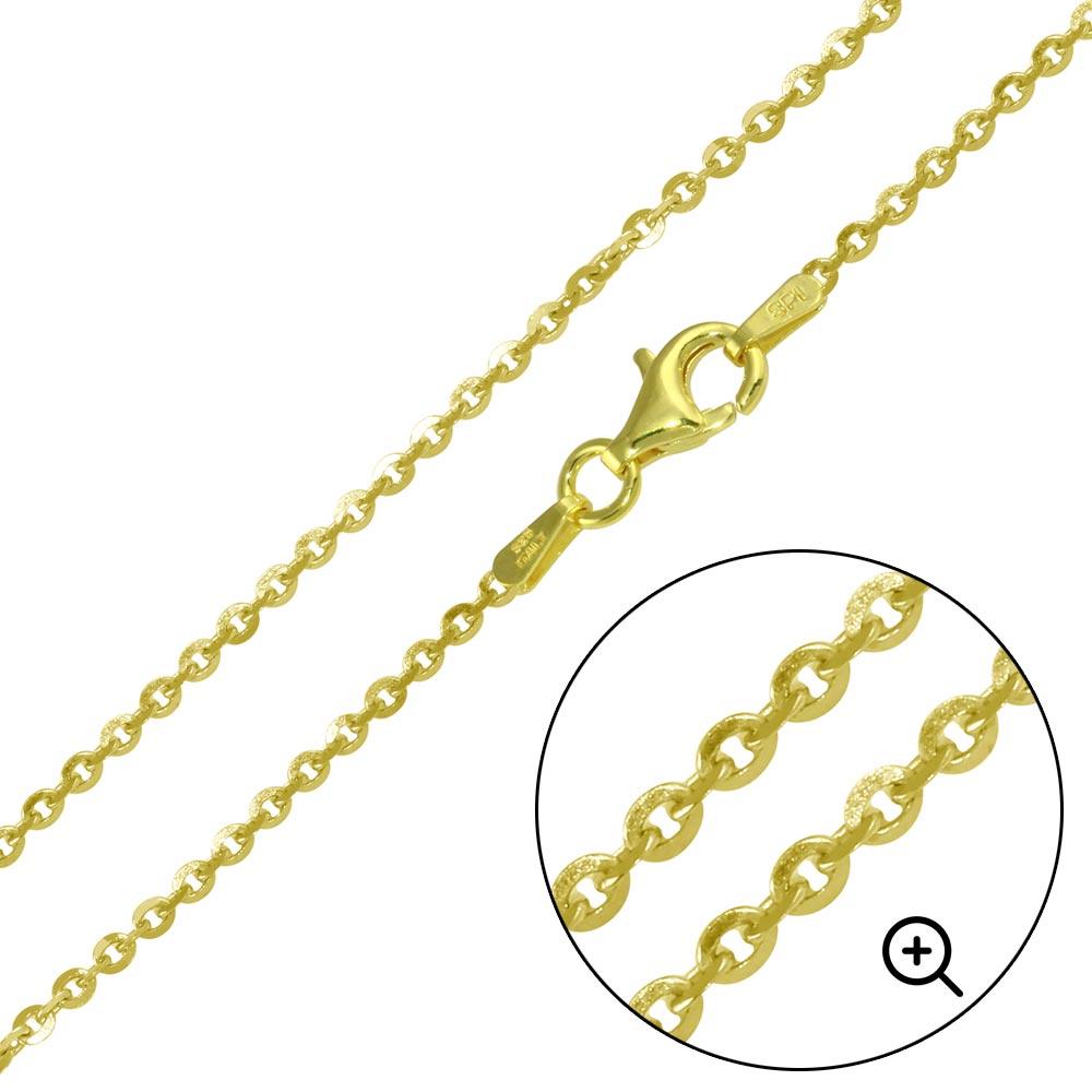 Silver Gold Plated Edge Rolo DC 040 Chain 1.4mm - CH335 GP | Silver Palace Inc.