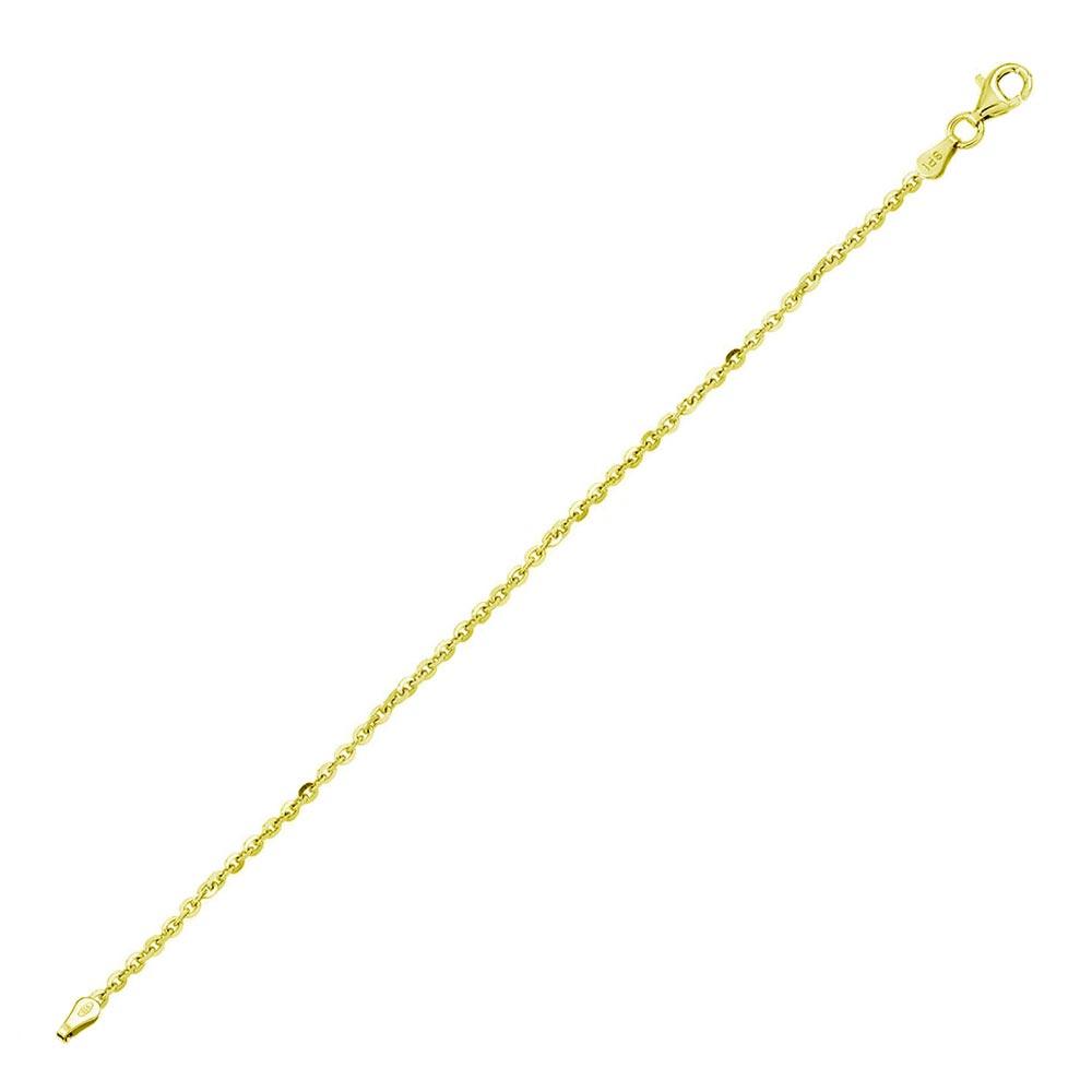Silver Gold Plated Edge Rolo DC 040 Chain or Bracelet 1.4mm - CH335 GP