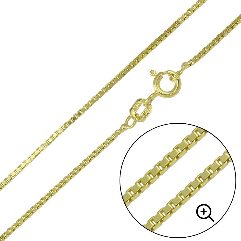 Silver 925 Gold Plated Box Chains 1.0mm - CH347 GP | Silver Palace Inc.