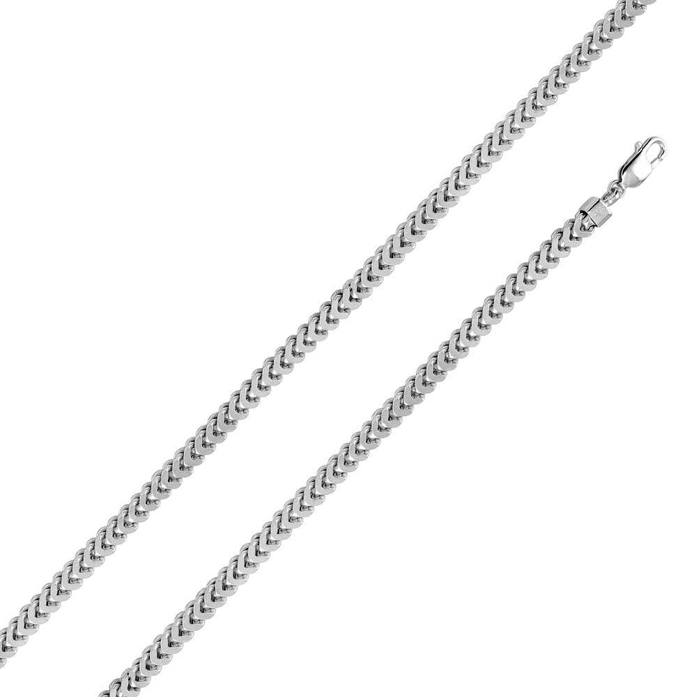 Silver 925 Rhodium Plated Hollow Franco Chain 7.2mm - CHHW104 RH | Silver Palace Inc.