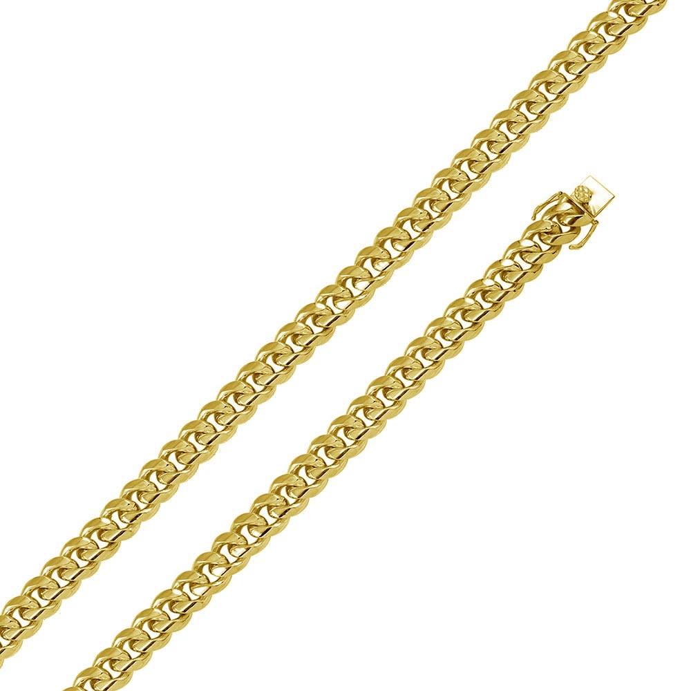 Silver 925 Gold Plated Miami Cuban 350 Chain Box Lock 11.8mm - CH444 GP | Silver Palace Inc.