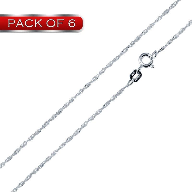 Singapore 020 Chain 1.2mm (Pk of 6) - CH515 | Silver Palace Inc.