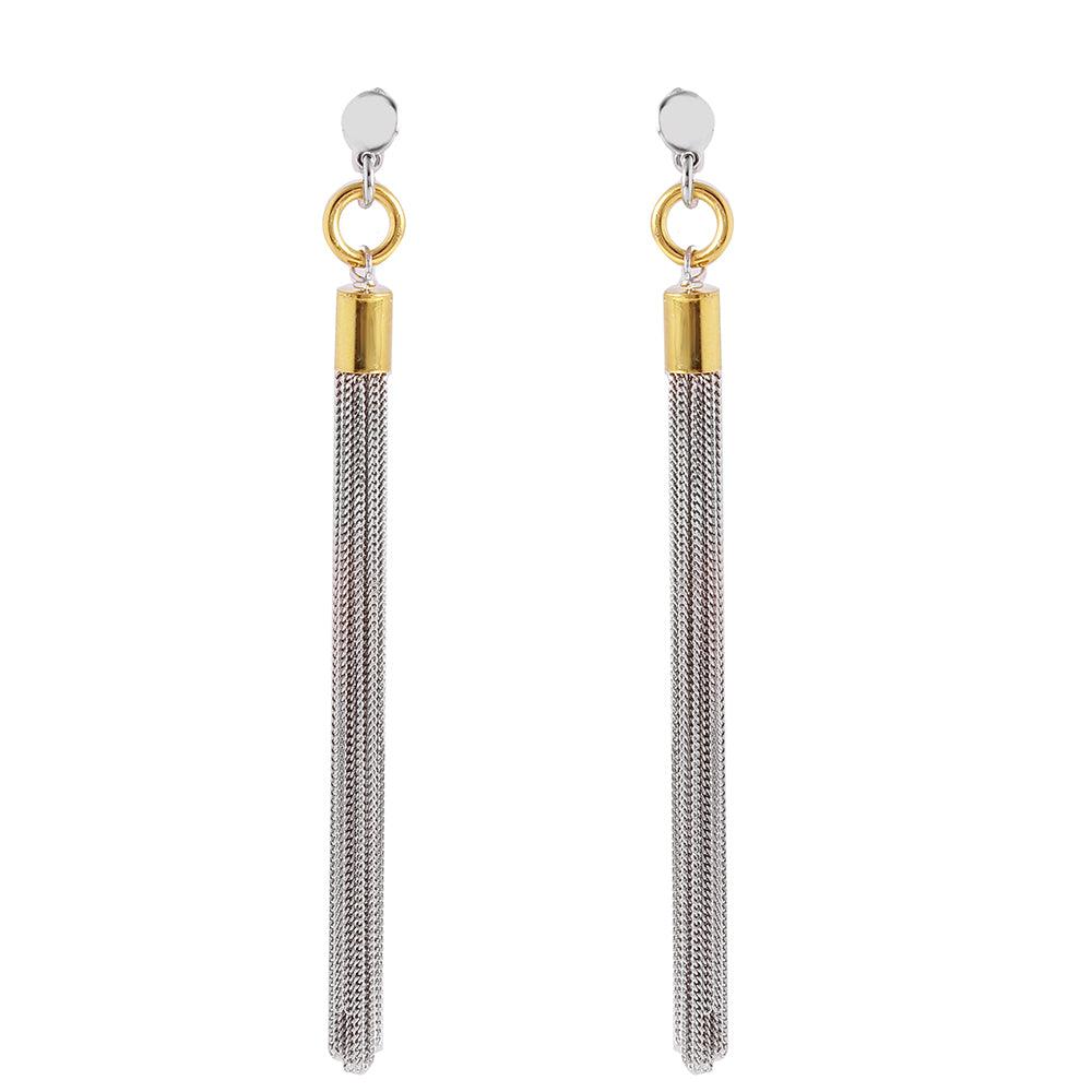Silver 925 Gold Plated Ponytail Earrings - ITE00073RH-GP | Silver Palace Inc.