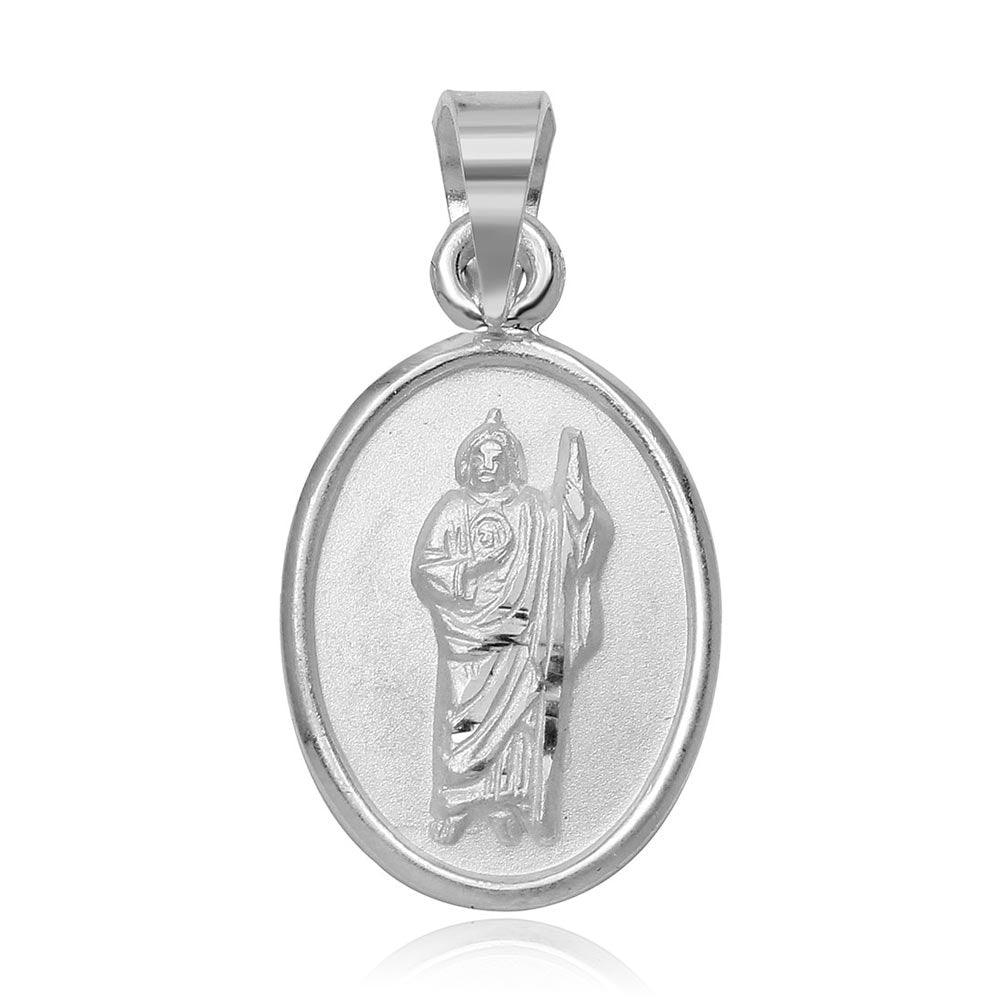 Silver 925 High Polished St. Jude Medallion Charm Pendant - JCA017-5 | Silver Palace Inc.
