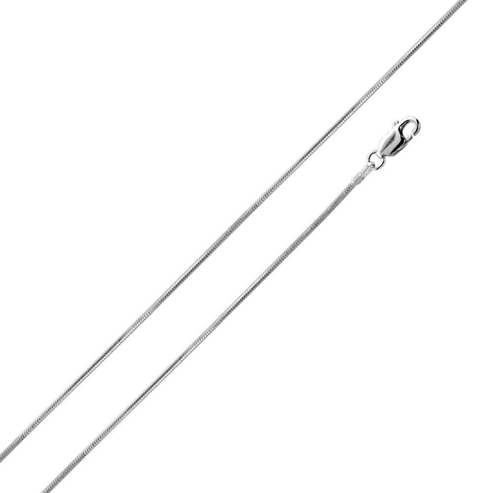 Silver 925 Rhodium Plated 8 Sided Snake 025 Chain 1mm - CH131 RH | Silver Palace Inc.