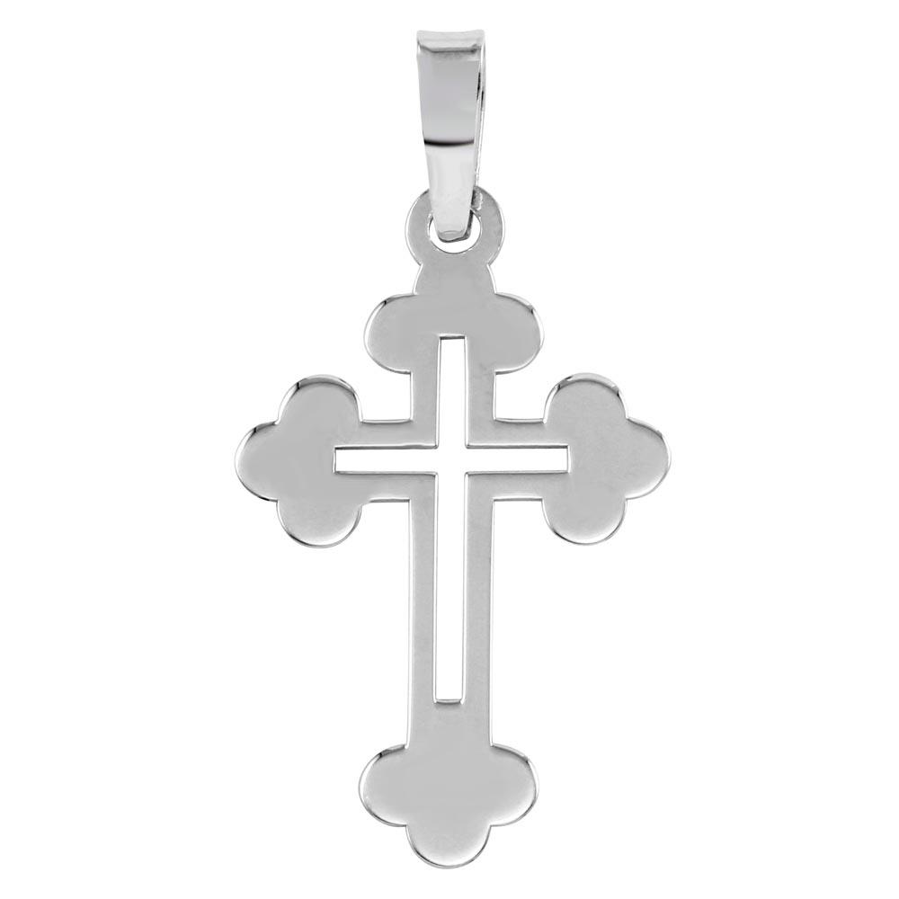 Silver 925 Rhodium Plated Open Cross Pendant - SOP00068 | Silver Palace Inc.