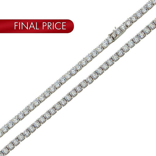 Silver 925 Rhodium Plated Round CZ Tennis Necklace and Bracelet 3mm - STP01709 RH | Silver Palace Inc.
