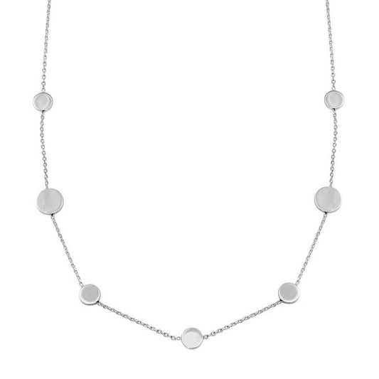 925 7 Disc Sterling Silver Rhodium Plated Necklace - VGC16RH | Silver Palace Inc.