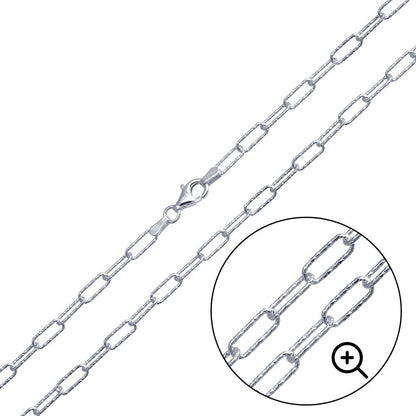 Silver 925 Diamond Cut Paperclip Link Chain 3.2mm - VGC30 SP | Silver Palace Inc.