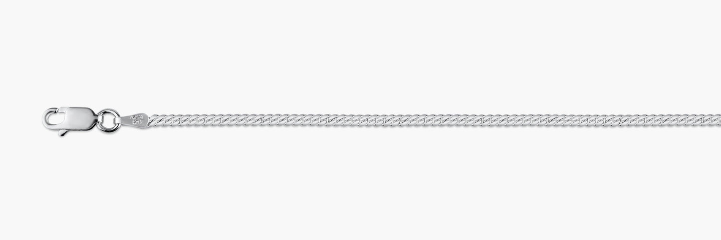 Silver 925 Rhodium Plated Round Snake Slash DC 0.90mm Chain - CH412 RH