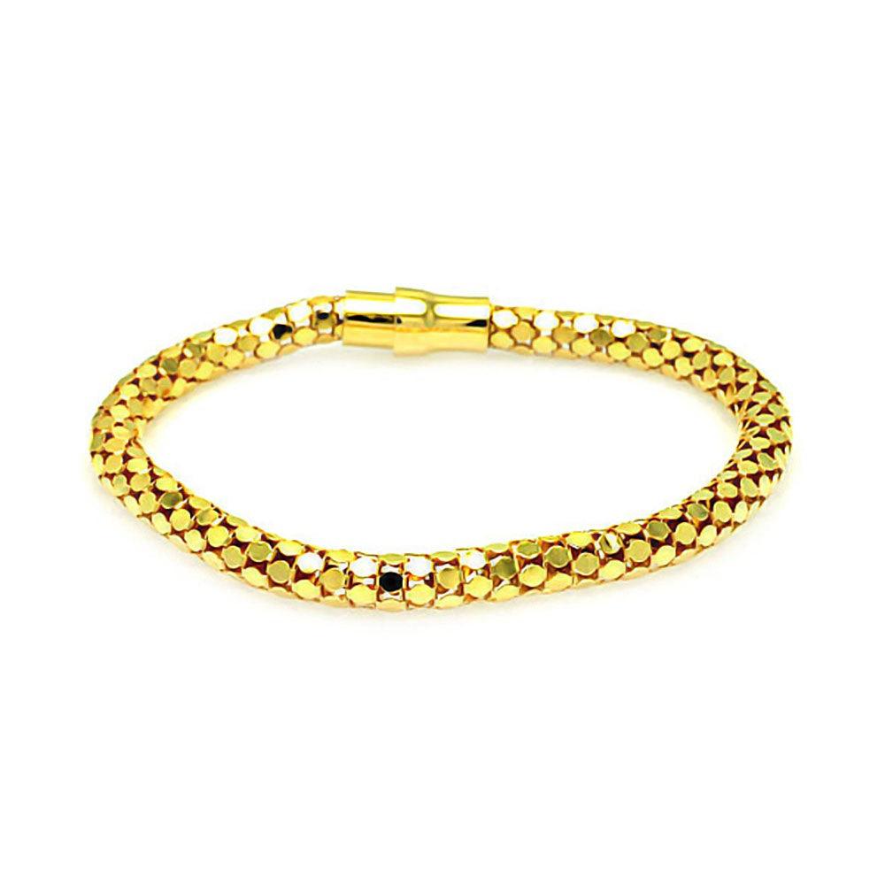 Closeout Silver 925 Gold Plated Coreana Italian Bracelet - ITB00003GP | Silver Palace Inc.