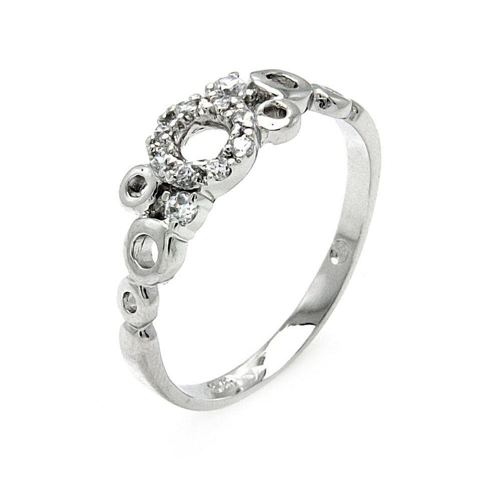 Silver 925 Rhodium Plated Clear CZ Open Bubbles Ring - BGR00517 | Silver Palace Inc.