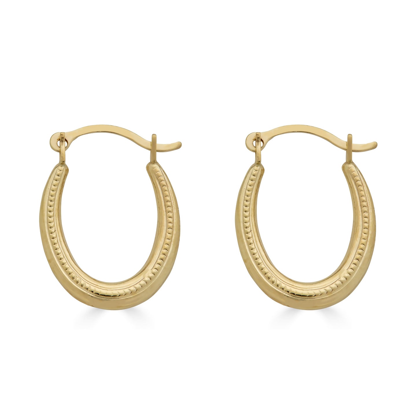 14 Karat Yellow Gold Rope Design Latch Back Hoop Earrings | Silver Palace Inc.