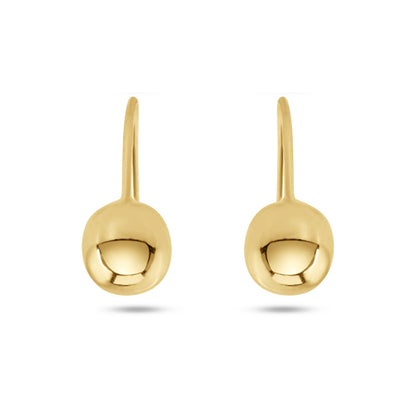 14E00410. - 14 Karat Yellow Gold 5mm Ball Telephone Style Front Screw Lock Earrings