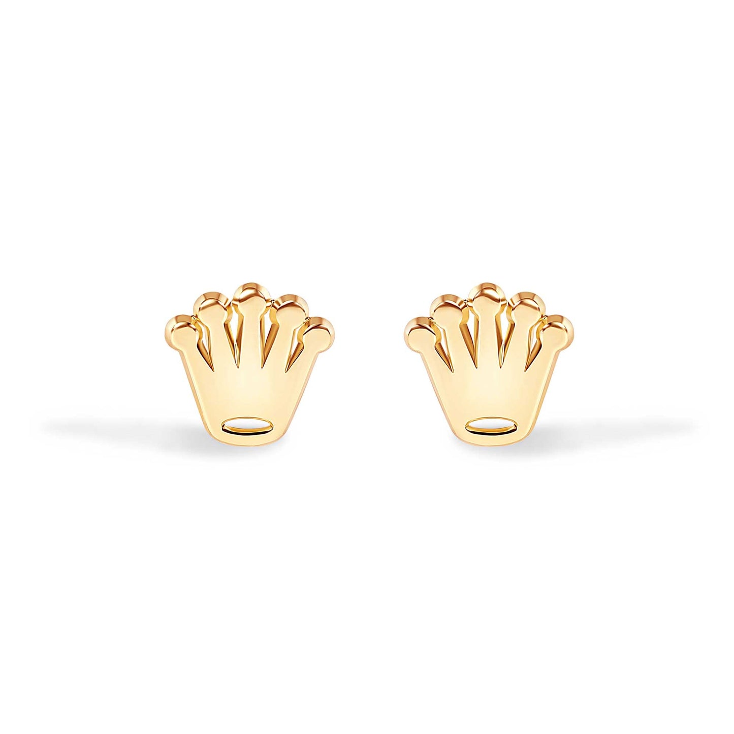 14E00439. - 14 Karat Crown Screw Back Earrings