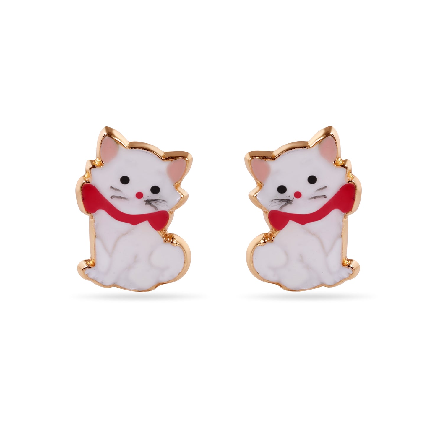 14E00441. - 14 Karat Kitten Screw Back Earrings