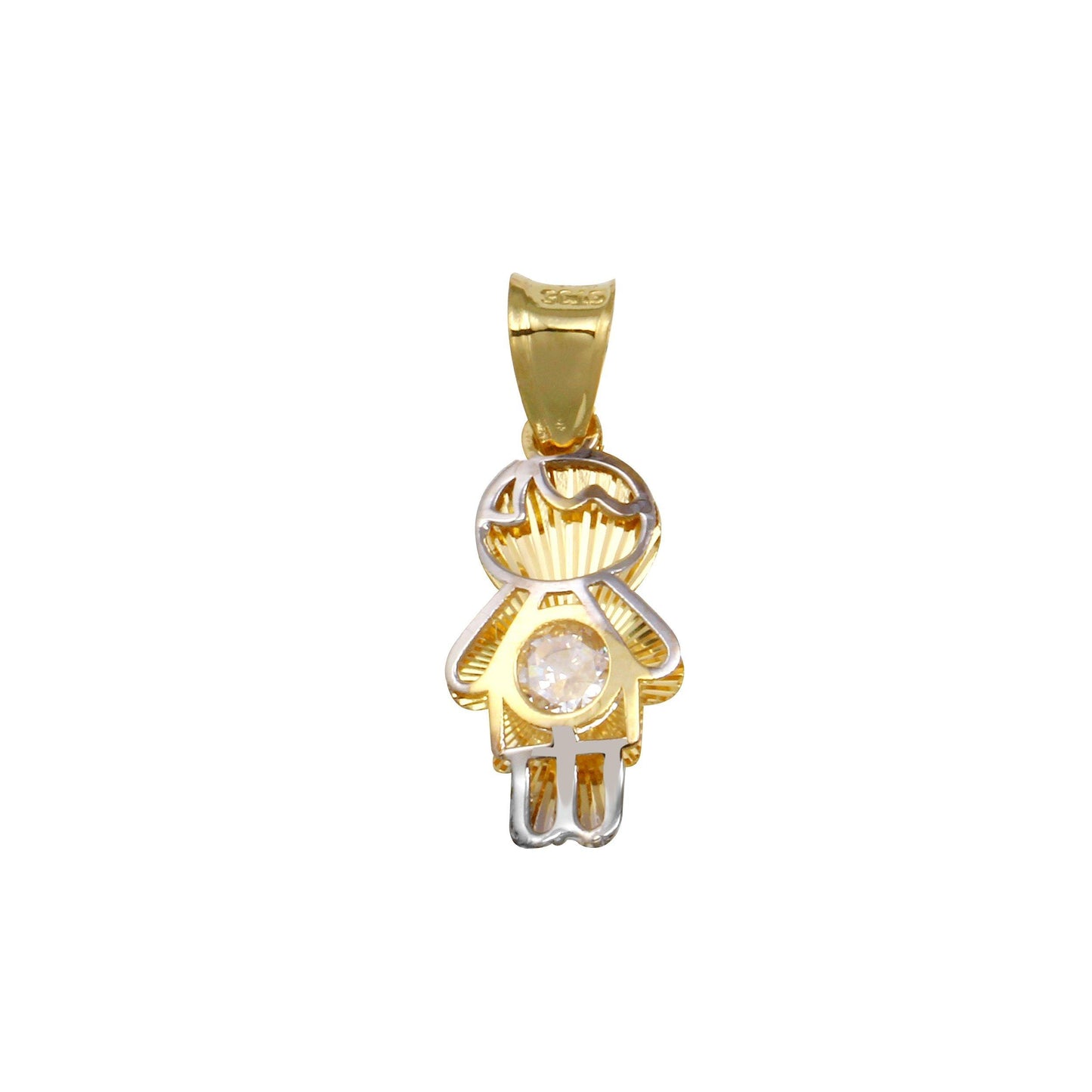 14 Karat Yellow Gold CZ Boy Pendant | Silver Palace Inc.