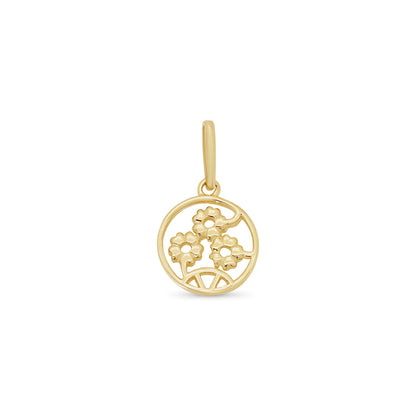 14KP0002. - 14 Karat Yellow Gold 7.9mm Sunflower Round Pendant